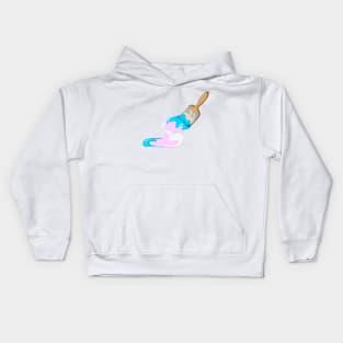 Paint Brush - Trans Pride Kids Hoodie